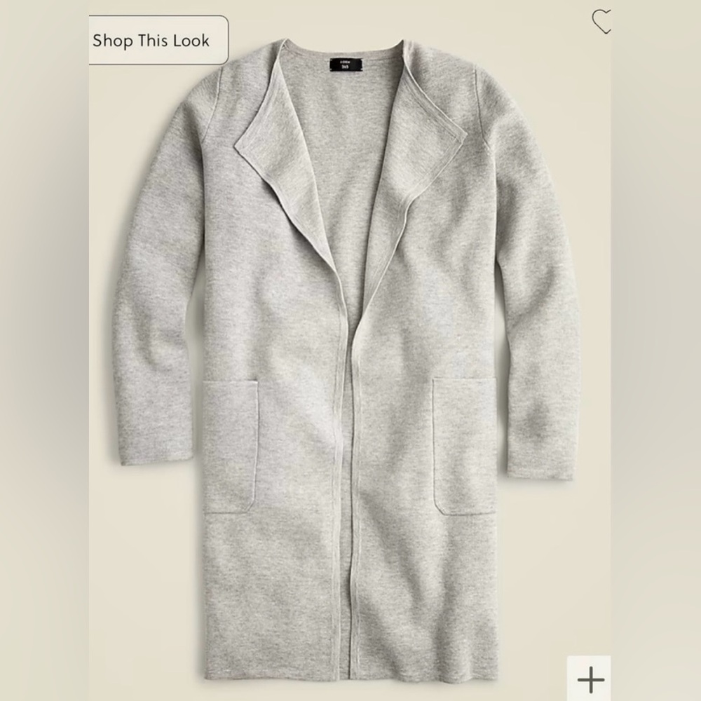 J.Crew Juliette collarless sweater-blazer in heather dove - Picture 5 of 10